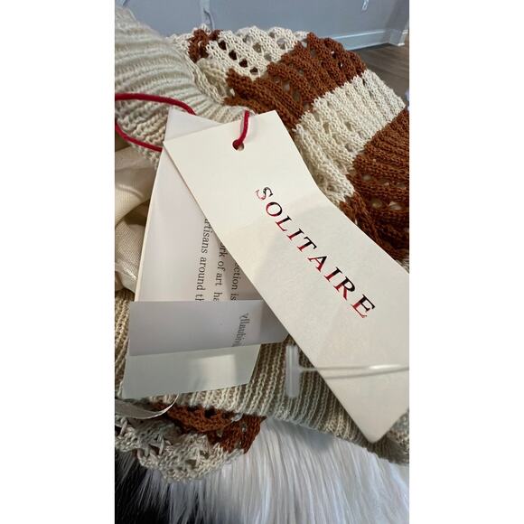 NWT SOLITAIRE SZ M 2 Piece Knit Crochet Top and Drawstring Pants Set - Picture 5 of 6
